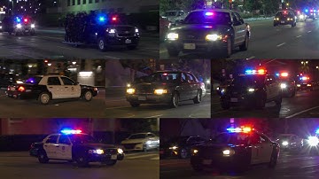 LAPD Units Responding Code 3 for Protests & Riots in DTLA