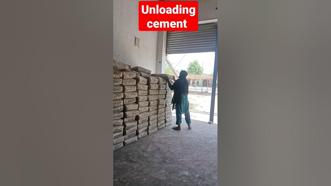 Unloading Kohat Cement at Punjab Building Material Store Css punjabbuildingmaterialstore 