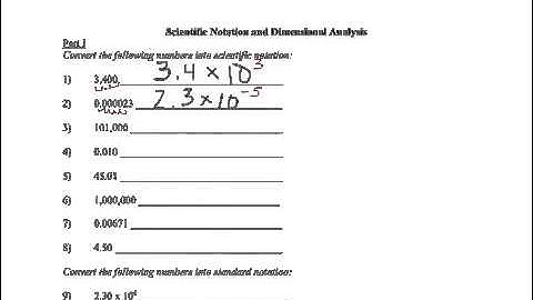 Scientific Notation and Dimensional Analysis