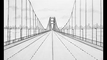 How to draw a bridge in one point perspective