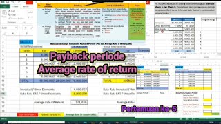CARA MENGHITUNG PAYBACK PERIODE & AVERAGE RATE OF RETURN || KOMPUTER BISNIS II