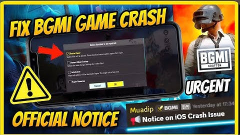 URGENT: BGMI GAME CRASH PROBLEM I Official Notice on How to fix bgmi game crash issue on iOs