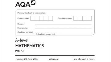 AQA A Level Maths Paper 3 2023