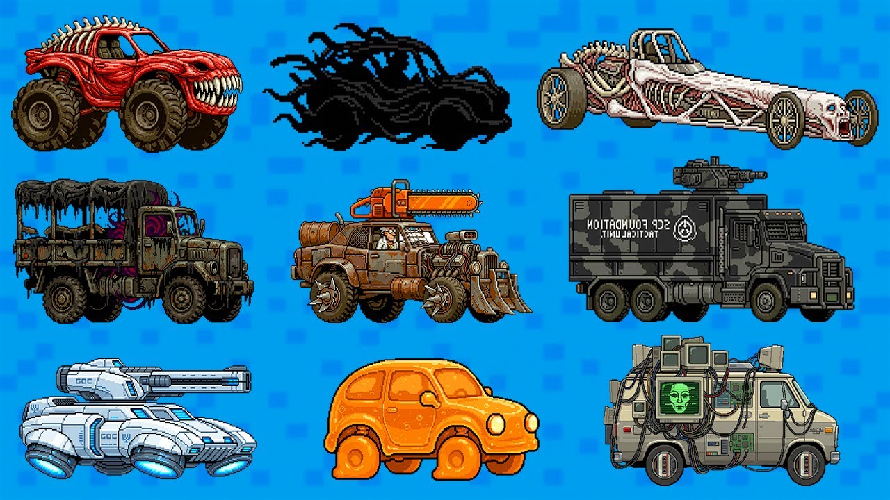 Military Truck vs Secret Anomalies: 16-Bit Vehicle Battle