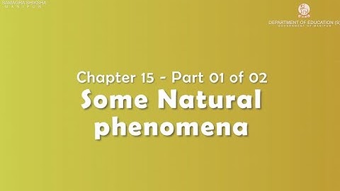 Class 8 Physics CH15 - Some Natural Phenomena Part 1