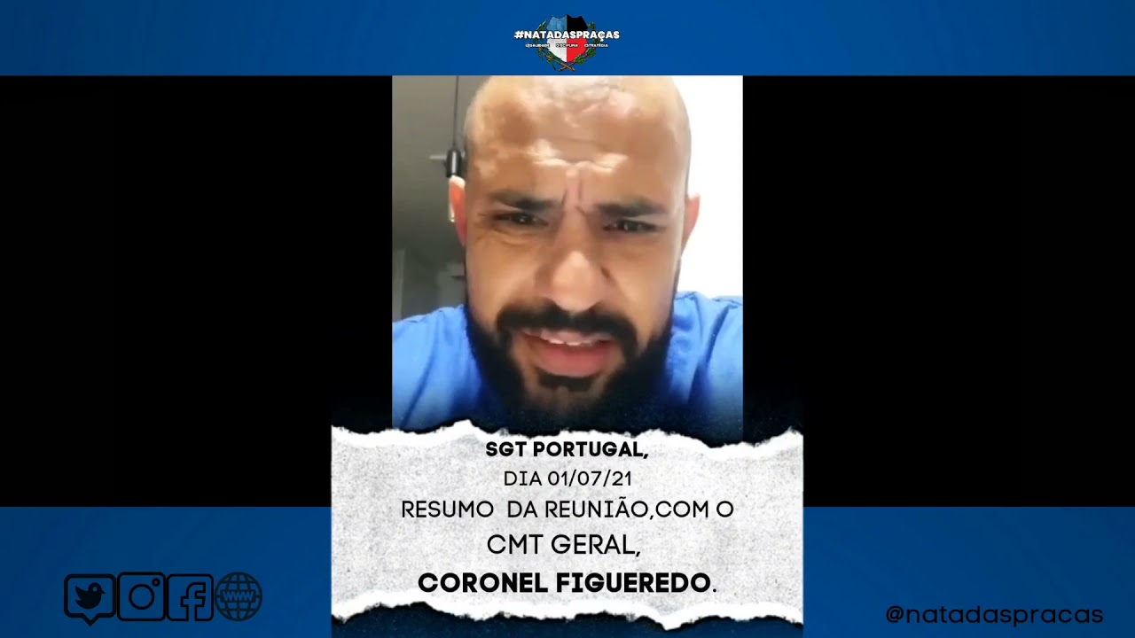 No dia 01/07/21, nosso líder SGT PORTUGAL, faz um resumo da reunião com o CMT Geral, Cel. Figueiredo
