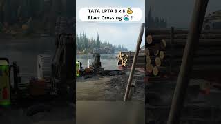 Powerful Truck Crossing River With Trailer | TATA LPTA 8 x 8 | SnowRunner India 🇮🇳