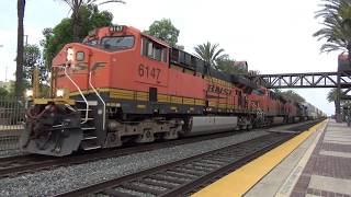 BNSF W/B Stack train departing Fullerton station 2019-05-18