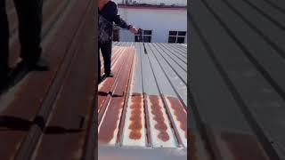 Roof surface renovation and painting - Good tools and machinery make work easy