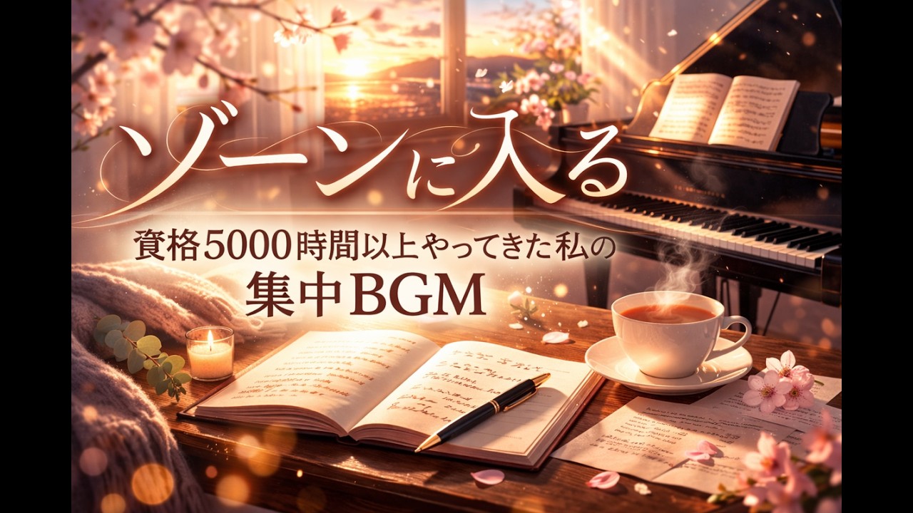 【勉強BGM/ゾーンに入るα波】調査士→簿記→測量士→宅建→電験三種→next司法書士…資格勉強5000時間超えの僕の集中ピアノBGM　Piano Music for Study & Focus