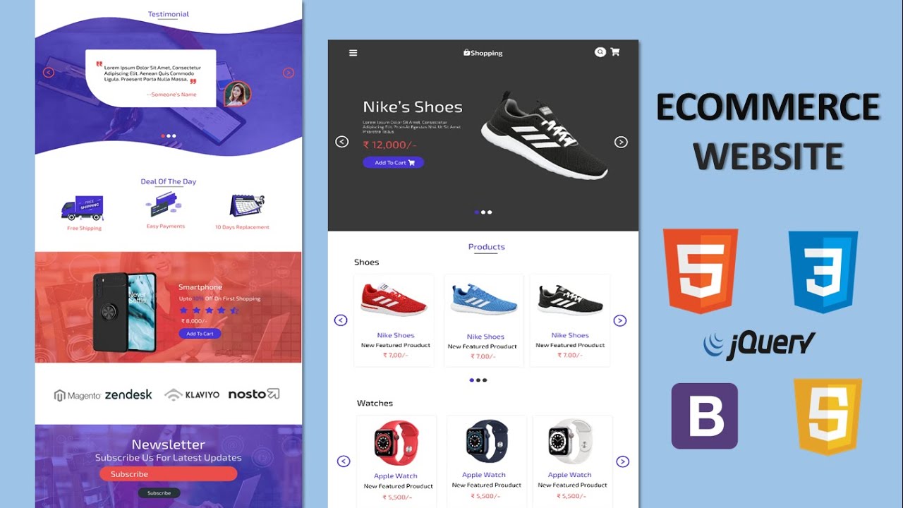 How To Make Complete Responsive E Commerce Website Using Html Css