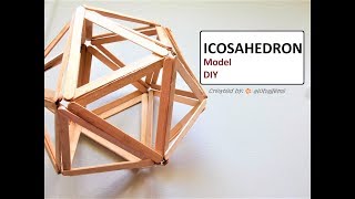 Platonic Solid: Icosahedron Model Popsicle Sticks