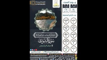 سورة الشورى الآية ٢٧-٢٨ القارئ الشيخ عبدالرحمن السديس