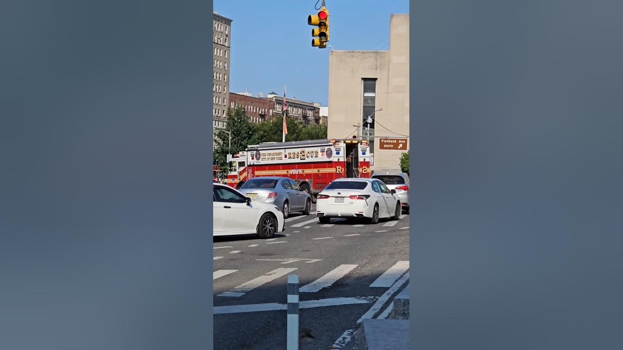 FDNY Rescue Company 2 Responding On Grand Army Plaza In Park Slope, Brooklyn, New York City FDNY Rescue Company 2 Responding On Grand Army Plaza In Park Slope, Brooklyn, New York City