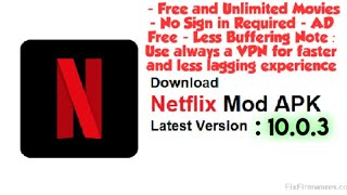 Netflix V. 10.0.3...Mod Apk 100%Working Download Link In Description. screenshot 4