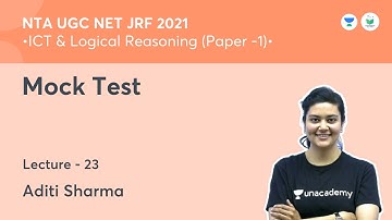 Mock test | ICT & Logical Reasoning | NTA UGC NET JRF 2021 | by Aditi Sharma