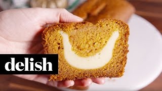 Cheesecake Stuffed Pumpkin Bread | Delish