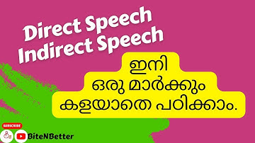 Direct and Indirect speech - What are the steps to convert? Easy English grammar in Malayalam