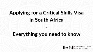 Applying for a Critical Skills Visa in South Africa