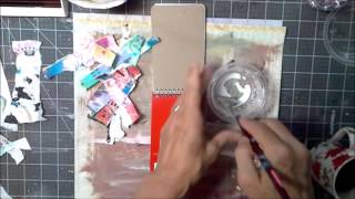 Torn Paper Altered Composition Book and Memo Pad