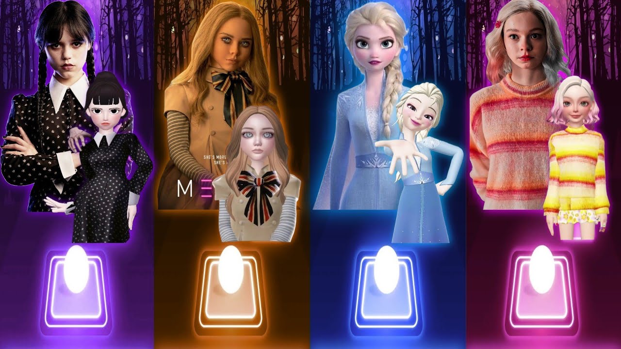 Wednesday dance dance with my hands hands | M3gan Doll | Elsa | Enid Sinclair | Tiles Hop Songs