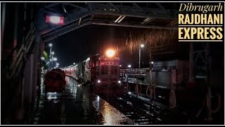 OFFLINK| Dibrugarh Rajdhani Exp with LDH Alco WDM3A arriving Lumding Jn while its raining