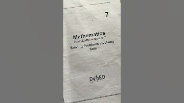 Mathematics 7 first quarter-module 2: solving problems involving sets- these are my answers