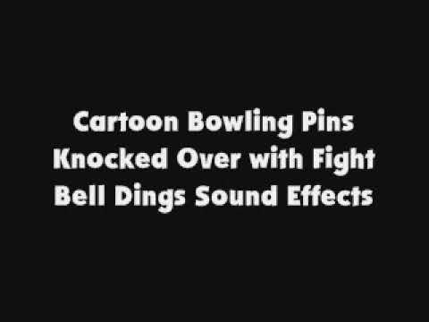 Cartoon Bowling Pins Knocked Over with Fight Bell Dings SFX