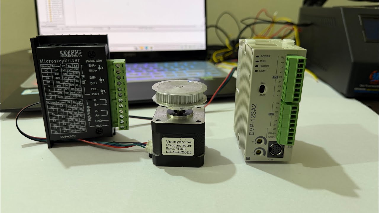 How to run a stepper motor with delta plc - YouTube
