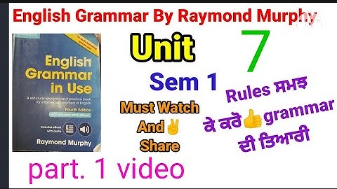 #BA_sem_1_english_grammar #english_grammar_unit_7_sem_1 #Raymond_murphy_grammar