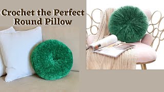 Easy Crochet Round Pillow Pattern.Crochet Pillow Patterns For Beginners.