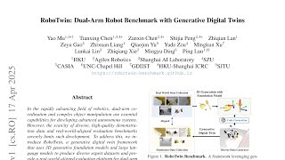 RoboTwin: Dual-Arm Robot Benchmark with Generative Digital Twins