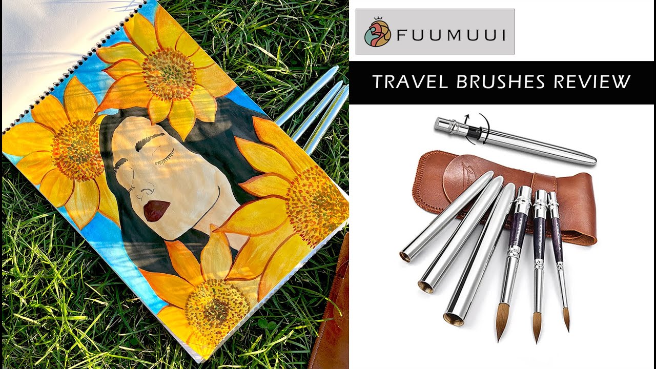 Painting Sunflowers with Fuumuui Travel Brushes | Do These Travel Brushes Actually Work?