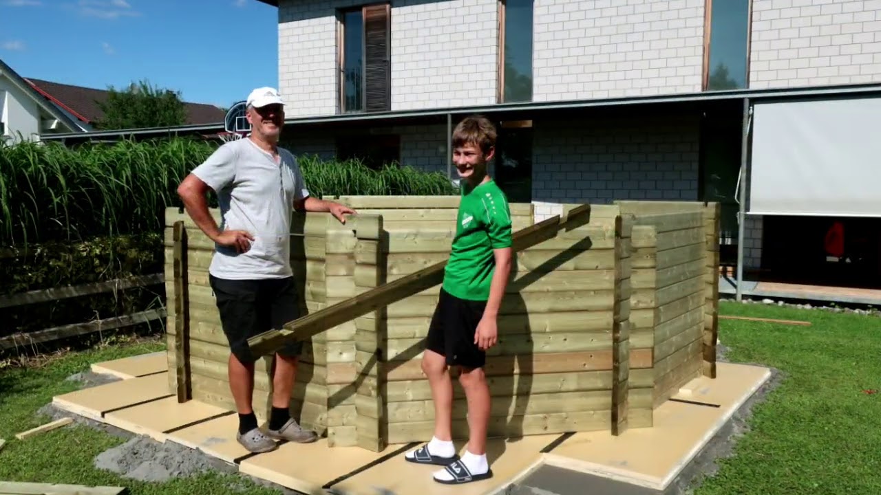 Karibu Holzpool Aufbau