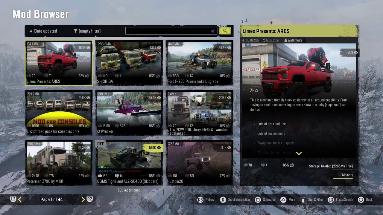 Snowrunner ps5 tnb trails mod map