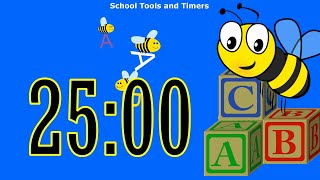 25 Minute Countdown Timer - School Spelling Bee 🐝 Alphabet 🅰️🅱️