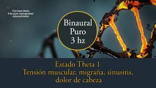 Binaural puro - Pure tone 3.0 hz estado theta 1, tensión muscular, sinusitis, dolor de cabeza,  🧬