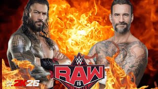 Roman Reigns Vs Cm Punk WWE Raw Netflix 16 April 2026 4K gameplay simulation 