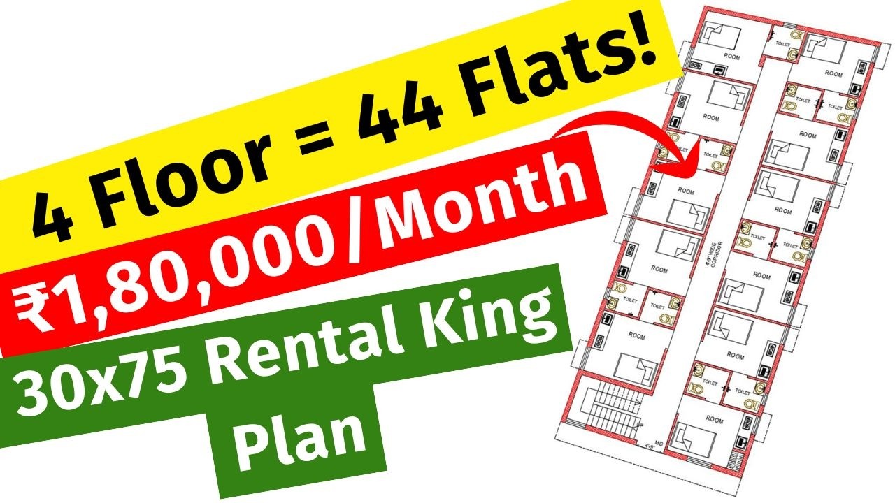 30*75 rental house design plans | 1RKT | 2250 sqft rent house design ...