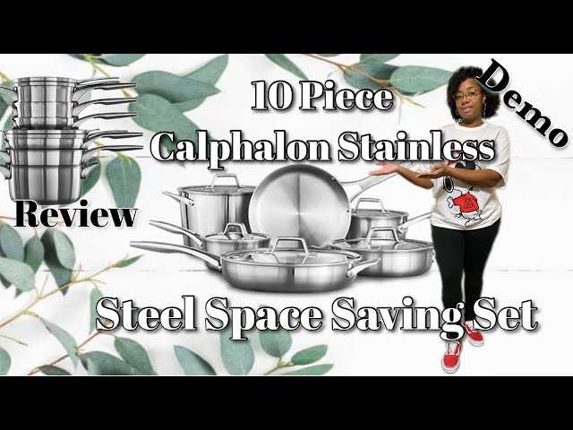 Calphalon Premier 10-Piece Space-Saving Stainless Steel Cookware Set +  Reviews