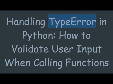 Handling TypeError in