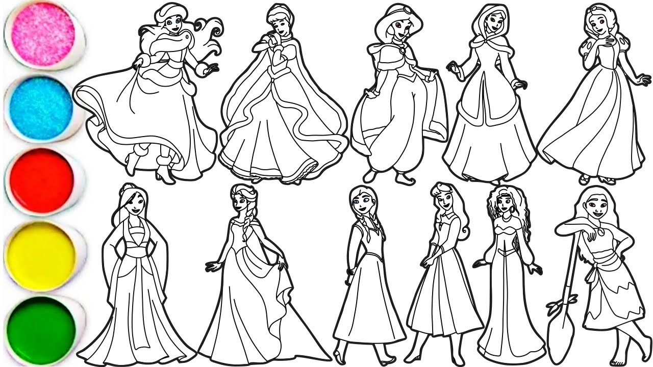 Как нарисовать принцесс Диснея — Ариэль, Золушку, Жасмин, Белль, Белоснежку, Аврору и других.