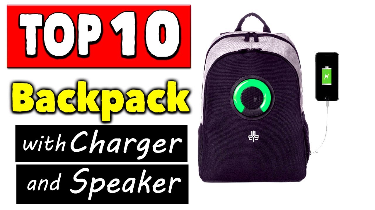 backpack with charger and speakers