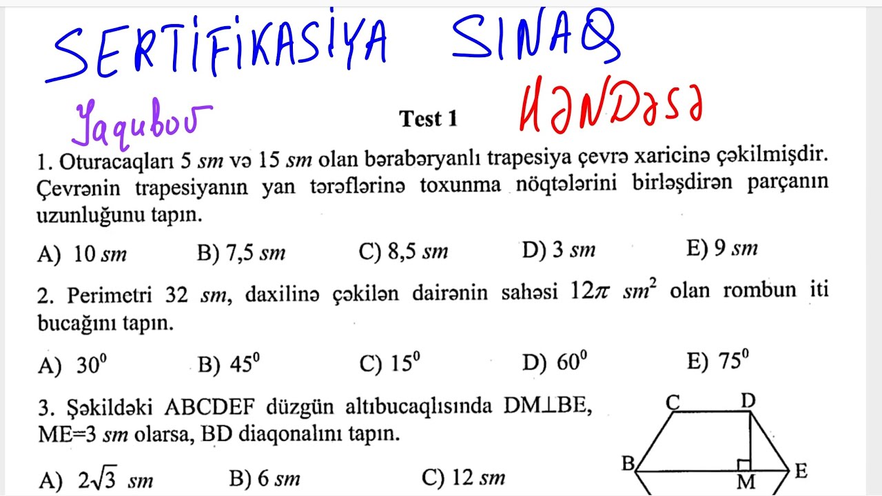 Yaqubov Həndəsə Test 1