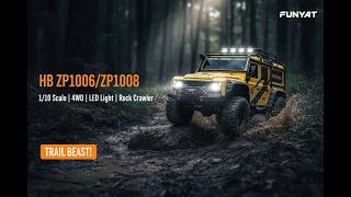HB ZP1006/ZP1008 1/10 4WD RC Rock Crawler Truck Review — LED Light