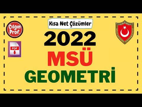 2022 MSÜ GEOMETRİ [+PDF] - 2022 MSÜ Geometri Çözümleri