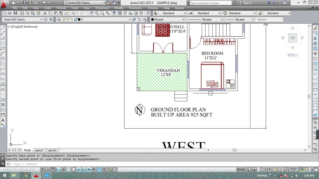 24' X 37' west facing house design | 2bhk ghar ka naksha 925 sqft