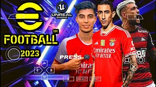 Saiu!! Novo pes 2023 TM ARTS PPSSPP modo ps5 Europeus atualizado Kits 24  narração do Gustavo vilani