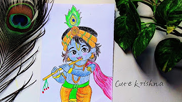 How to make easy krishna drawing  l krishnabhagwan drawing| Chitra | Drawing Pictures | ptarts2 