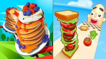 Pancake Run vs Sandwich Runner - Gameplay Walkthrough (Android iOS)